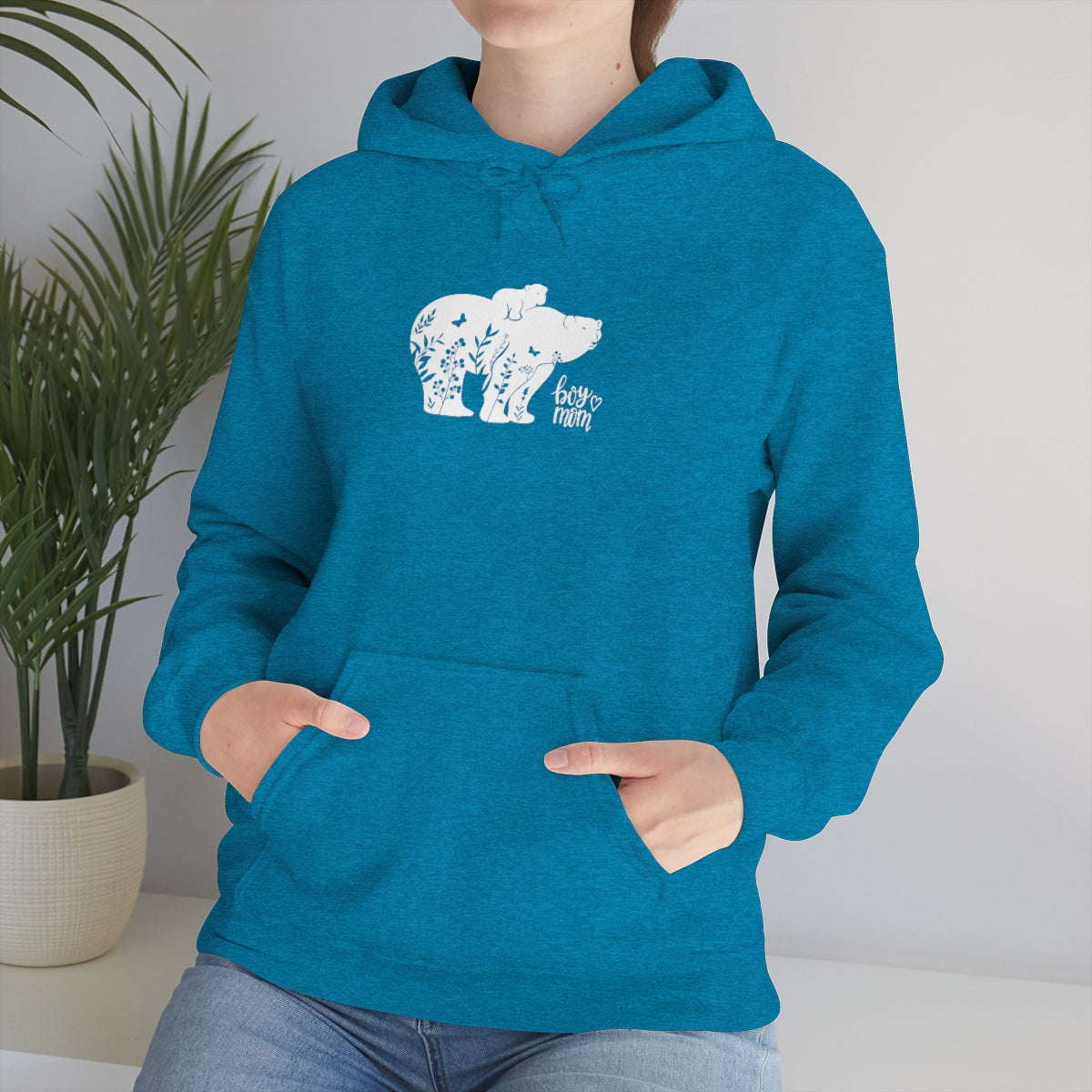 Boy Mom Heavy Blend Hooded Sweatshirt Big Bear Little Bear