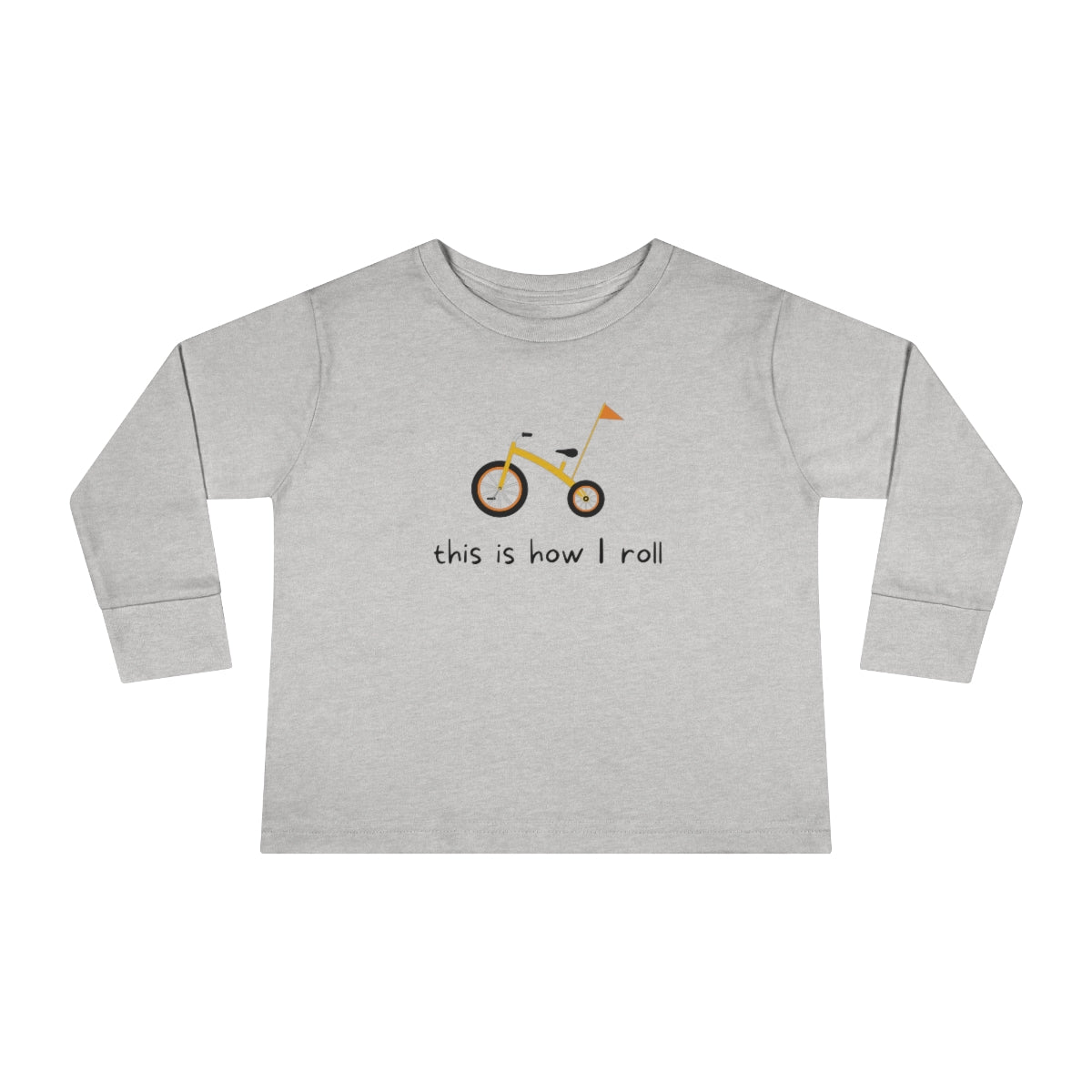 This Is How I Roll Toddler Long Sleeve Tee - Flag Bike
