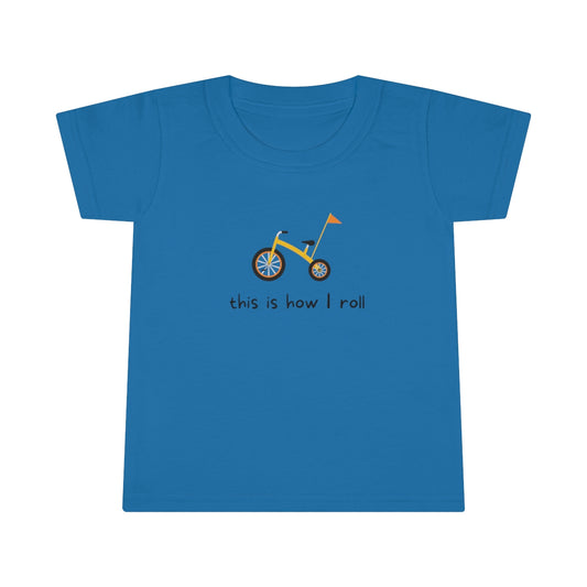 This Is How I Roll Bike Toddler T-shirt - Yellow Flag